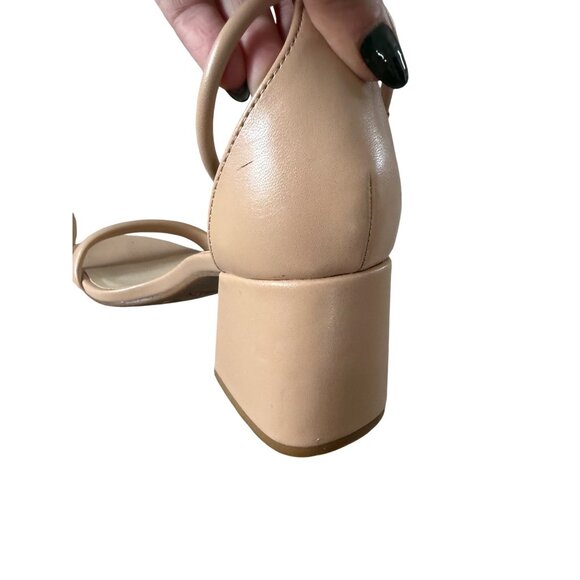 NINE WEST Beige Nude Block Kitten Heels Sandals Size 8.5 - Picture 9 of 12